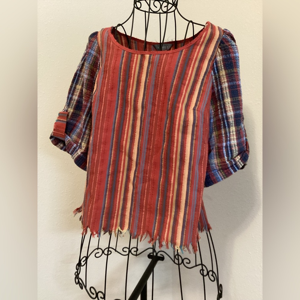 Koret seersucker and frayed crop top
